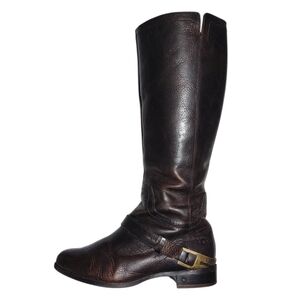 UGG Women's Channing II Brown Distressed Leather Riding Boots Women's Size 6